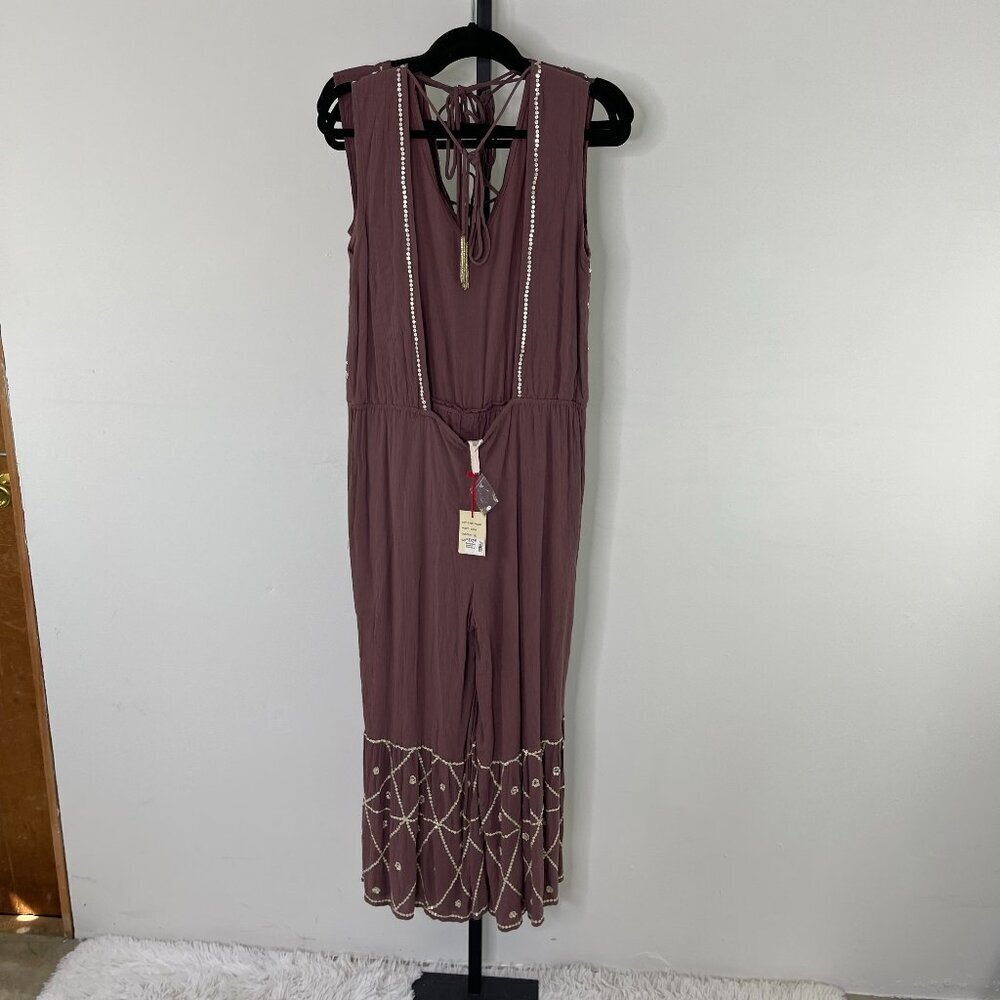 NWT RAGA Chocolate V-Neck Sequin Jumpsuit Various Sizes XS/S/M/L - Picture 4 of 16